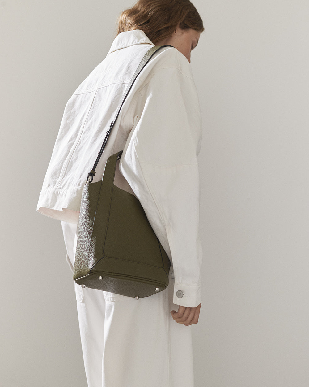 Alexie Tote: Olive Pebbled Leather