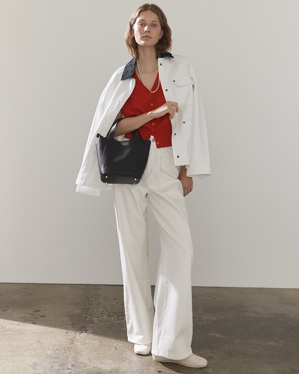 Alexie Tote: Black Pebbled Leather