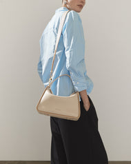 Clementine Bag: Oat Pebbled Leather with Gold
