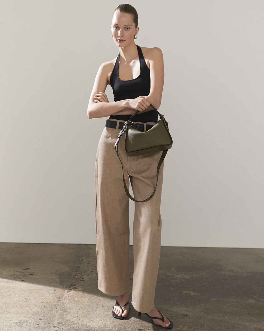 Clementine Bag: Olive Pebbled Leather