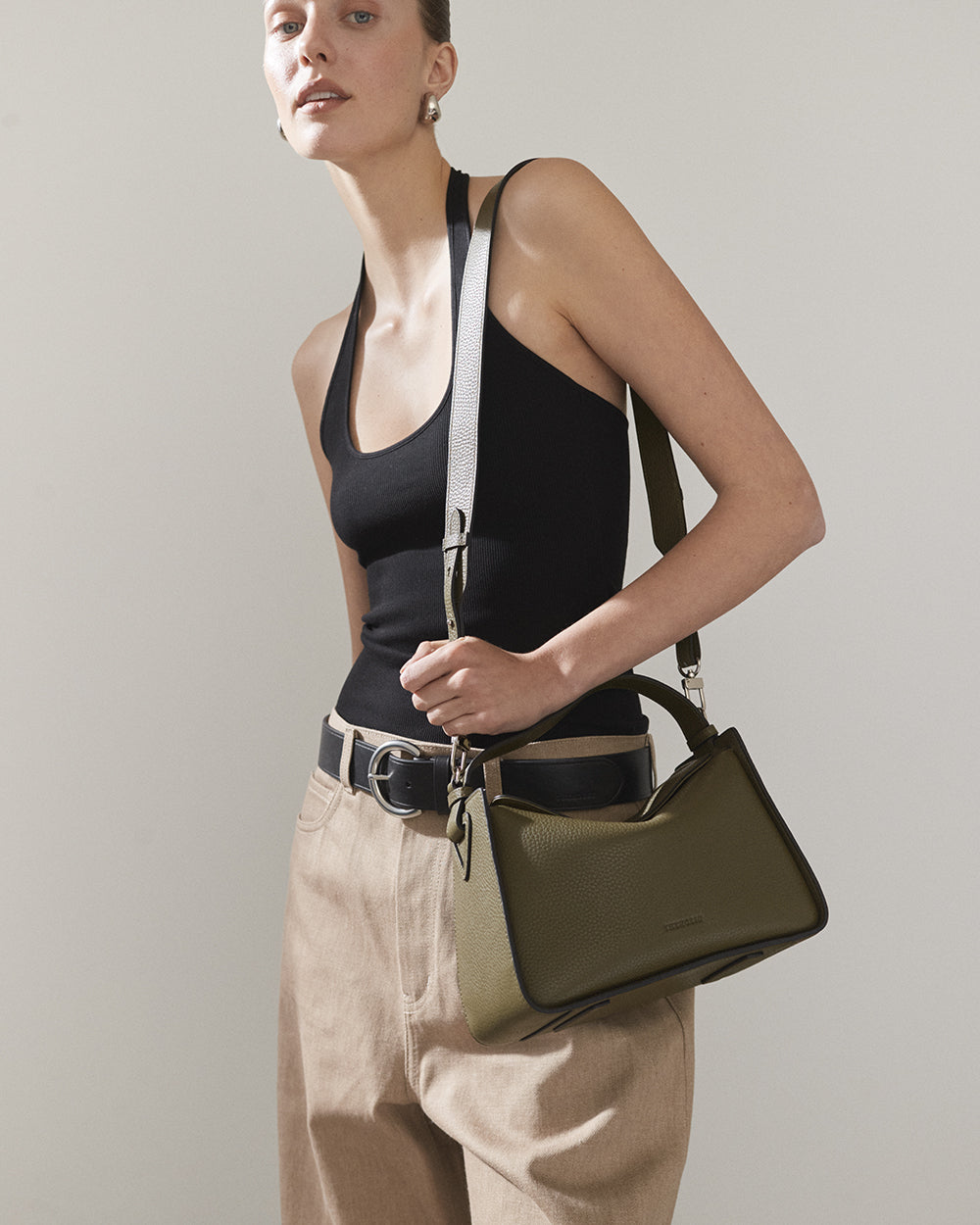 Clementine Bag: Olive Pebbled Leather
