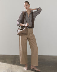 Clementine Bag: Taupe Pebbled Leather