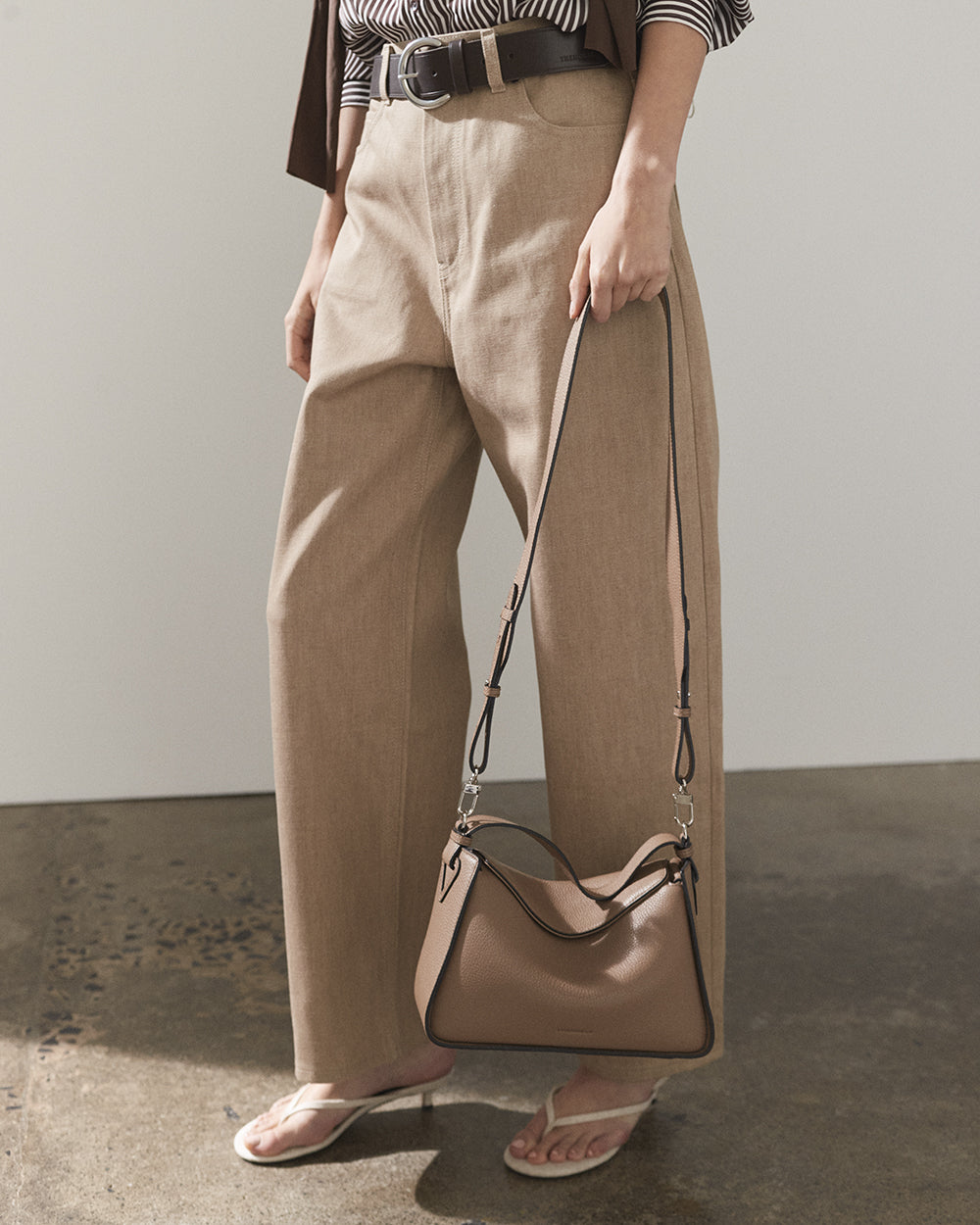 Clementine Bag: Taupe Pebbled Leather