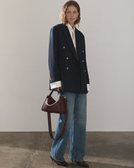 Clementine Bag: Burgundy Pebbled Leather