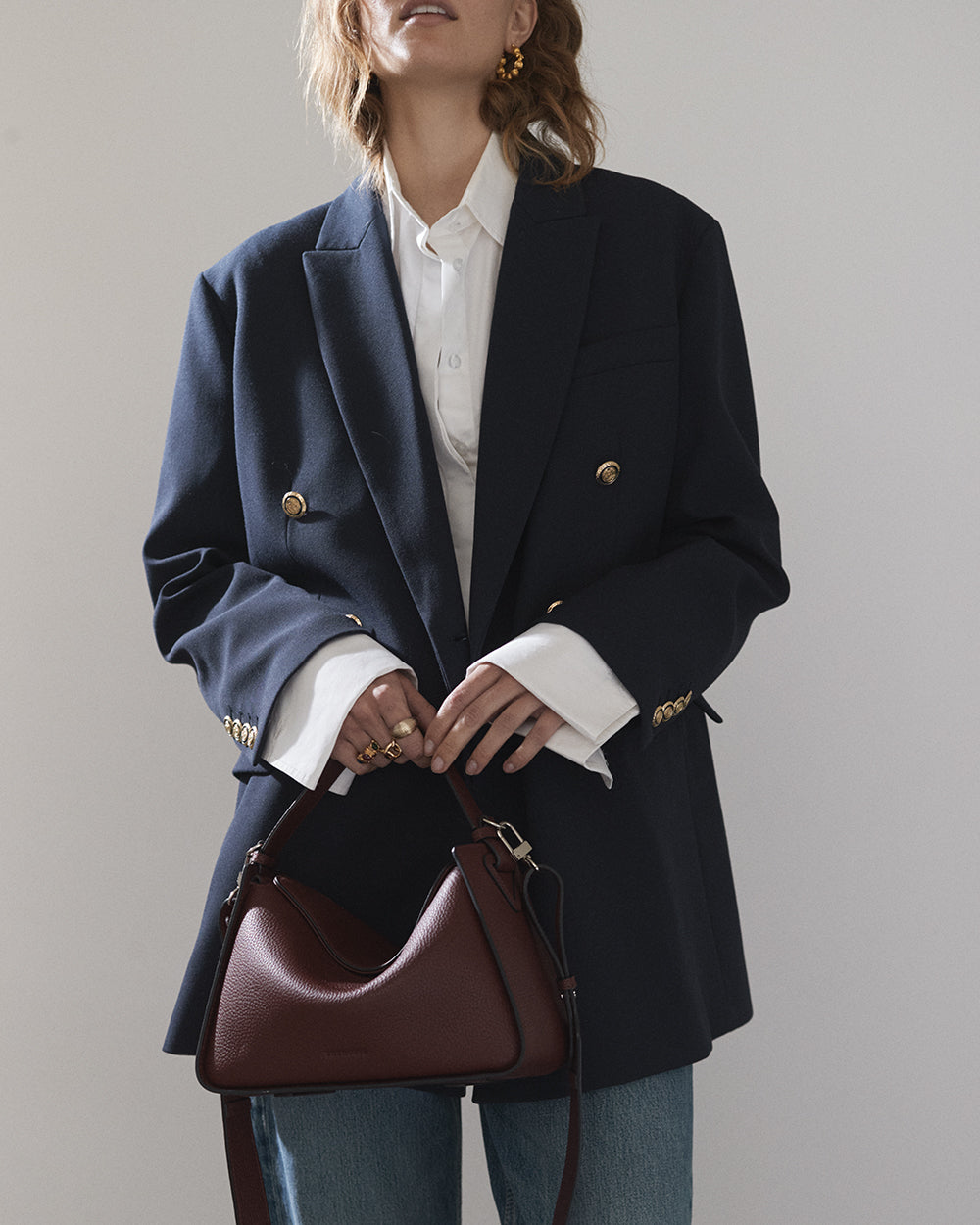 Clementine Bag: Burgundy Pebbled Leather