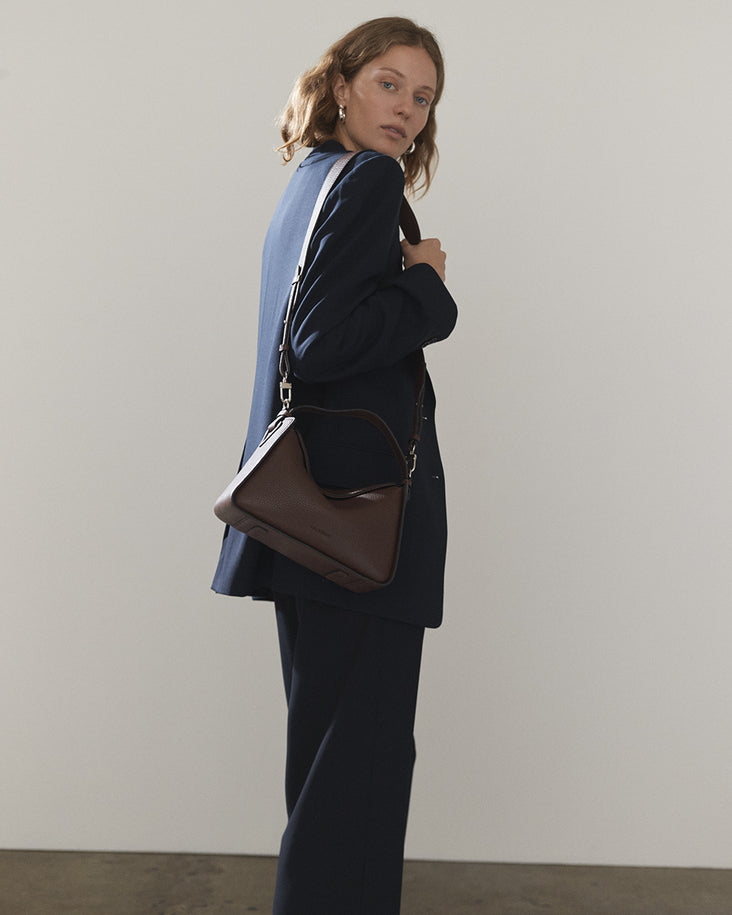 Clementine Bag: Coffee Pebbled Leather