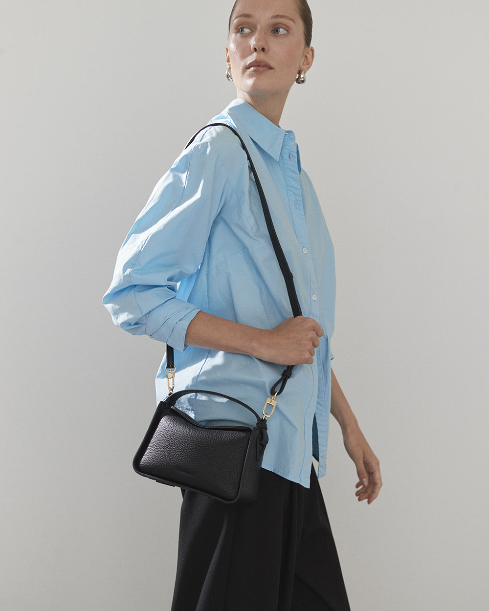 Mini Clementine Bag: Black with Gold