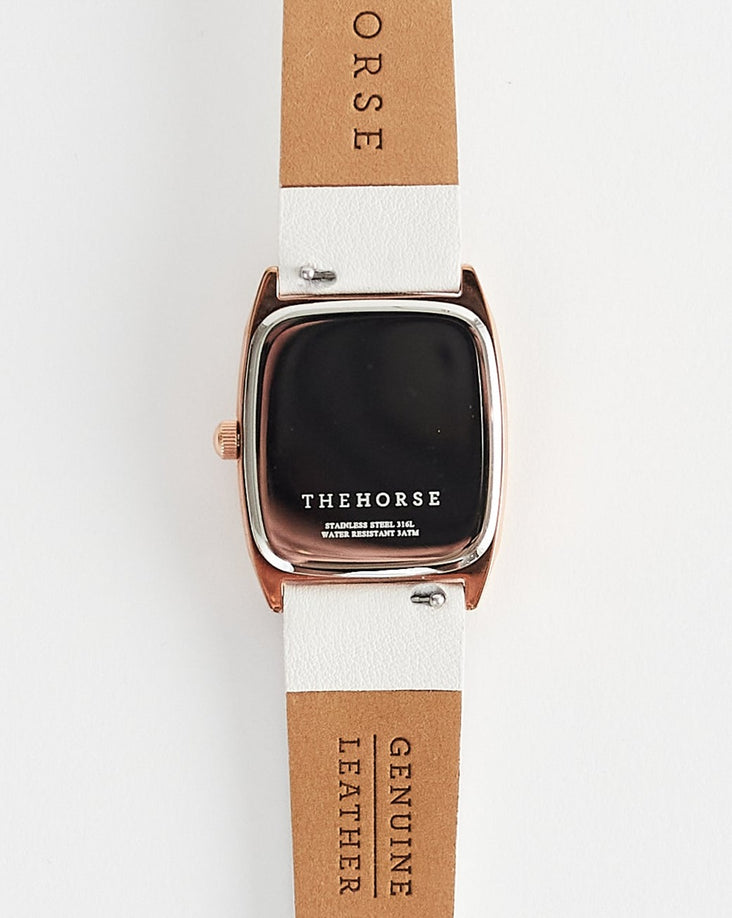 The Dress Watch: Rose Gold Case / White Dial / Milk Leather Strap by The Horse®