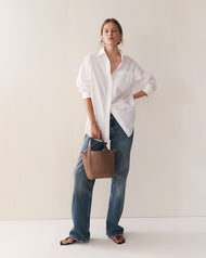 Alexie Tote: Taupe Pebbled Leather