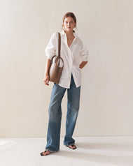 Alexie Tote: Taupe Pebbled Leather