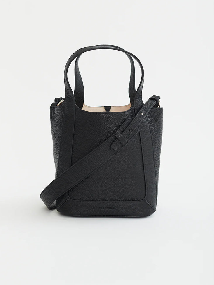 Alexie Tote: Black Pebbled Leather