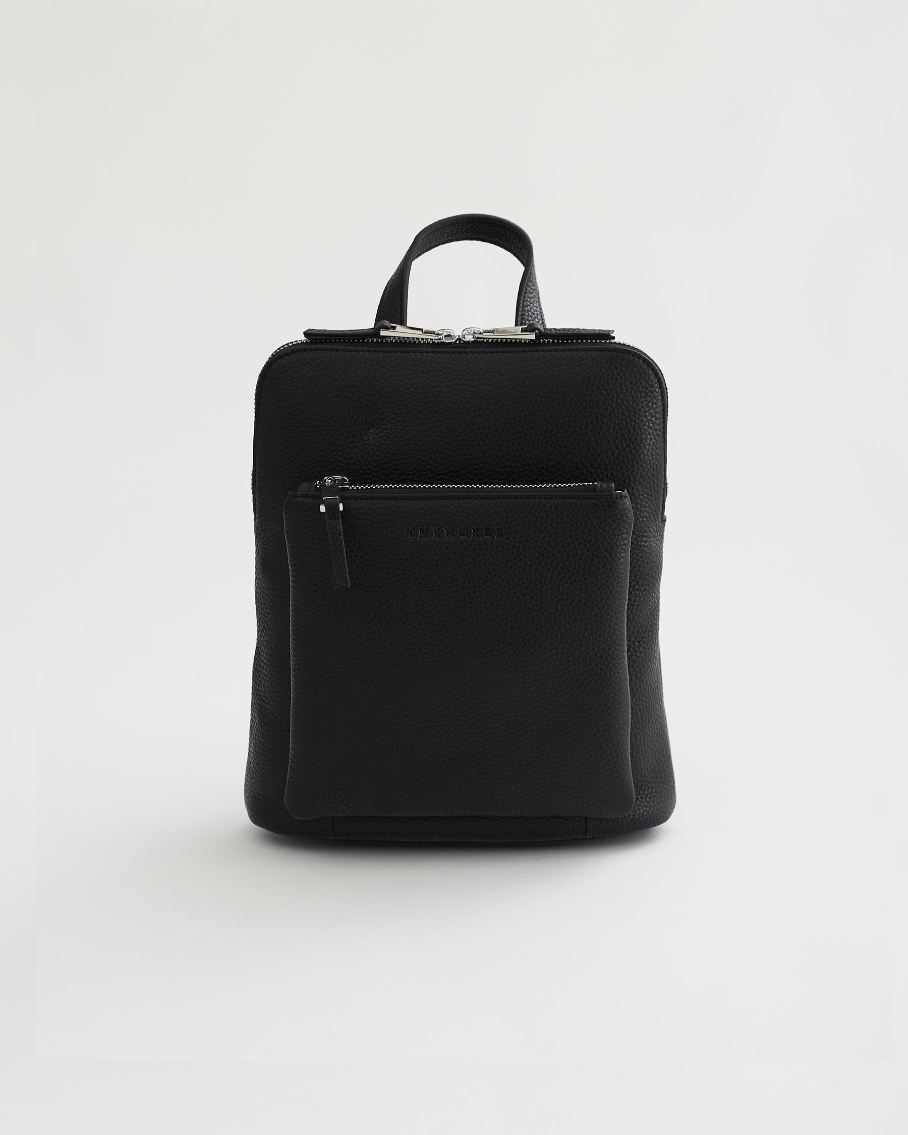 Mini Leather Backpack in All Black by The Horse®