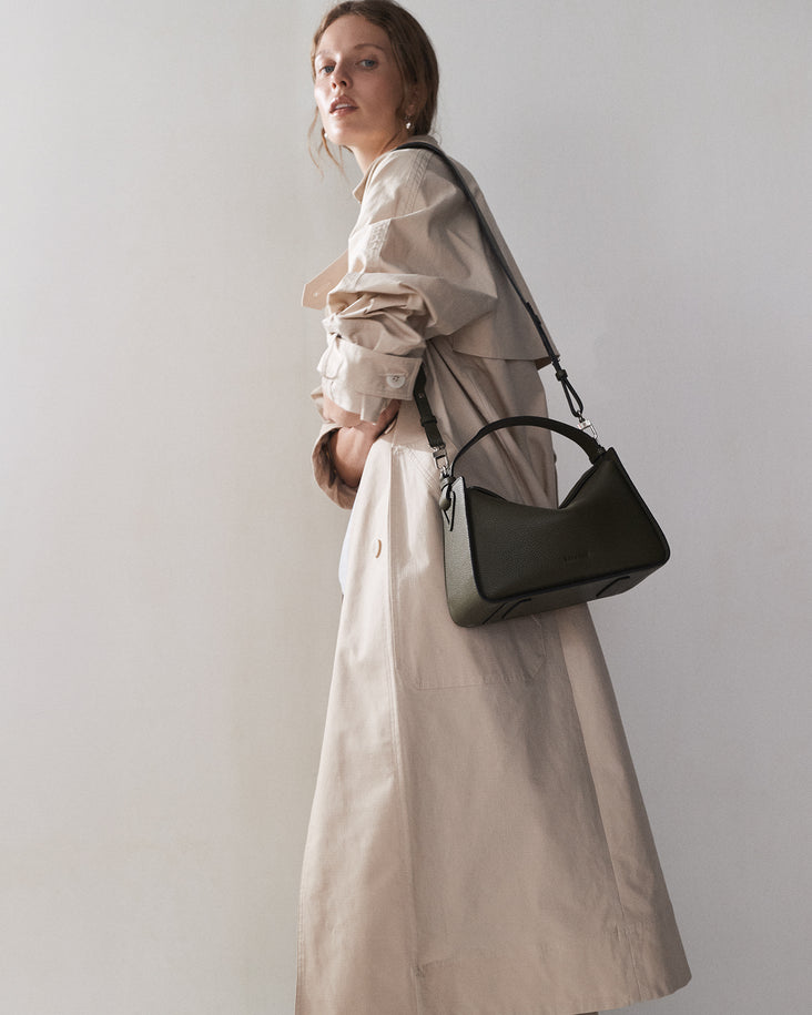 Clementine Bag: Olive Pebbled Leather