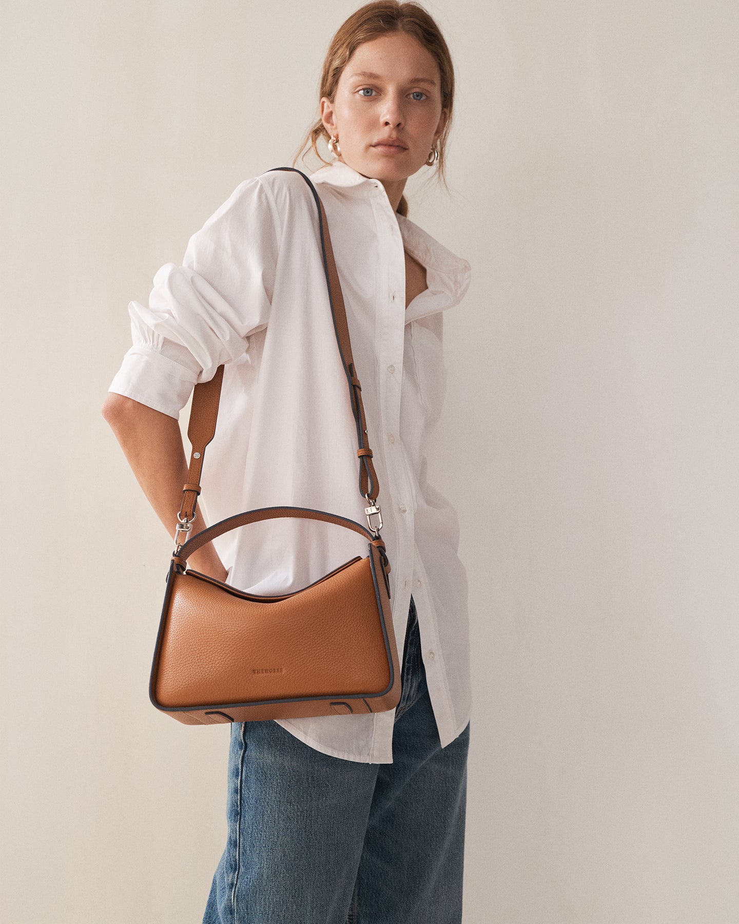 Clementine Bag: Tan Pebbled Leather