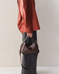 Clementine Bag: Coffee Pebbled Leather