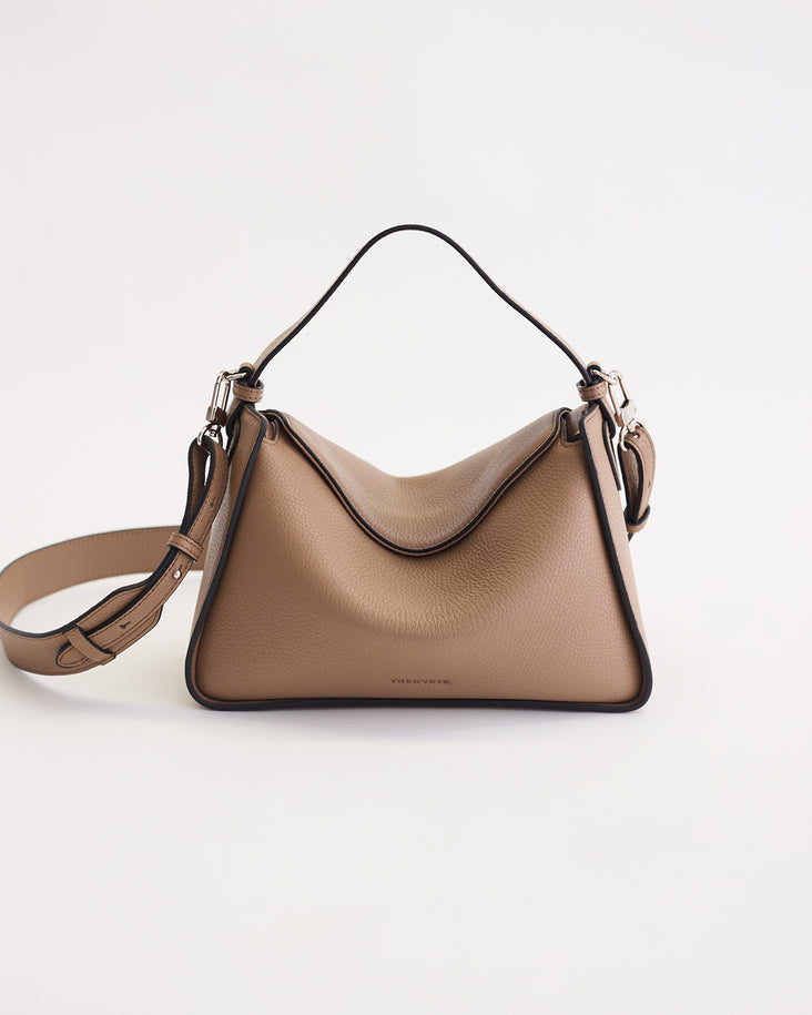 Clementine Bag: Taupe Pebbled Leather
