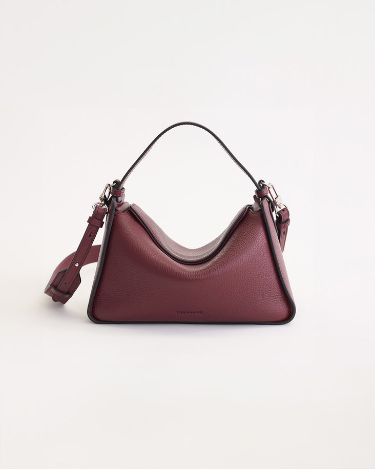 Clementine Bag: Burgundy Pebbled Leather
