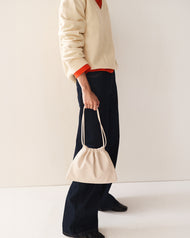 Fin Drawstring Bag: Oat