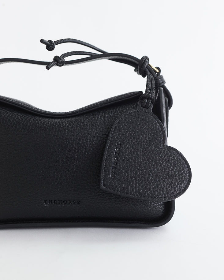 Leather Heart Tag: Black