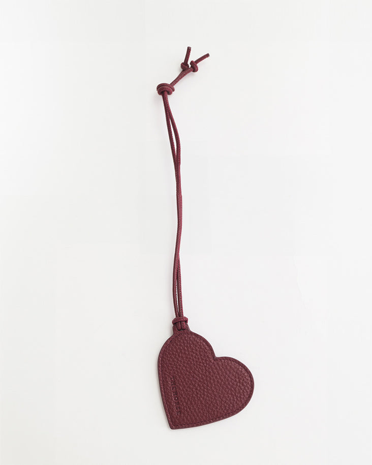 Leather Heart Tag: Cedar Red