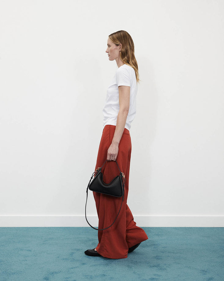 Clementine Bag: Black Pebbled Leather with Gold