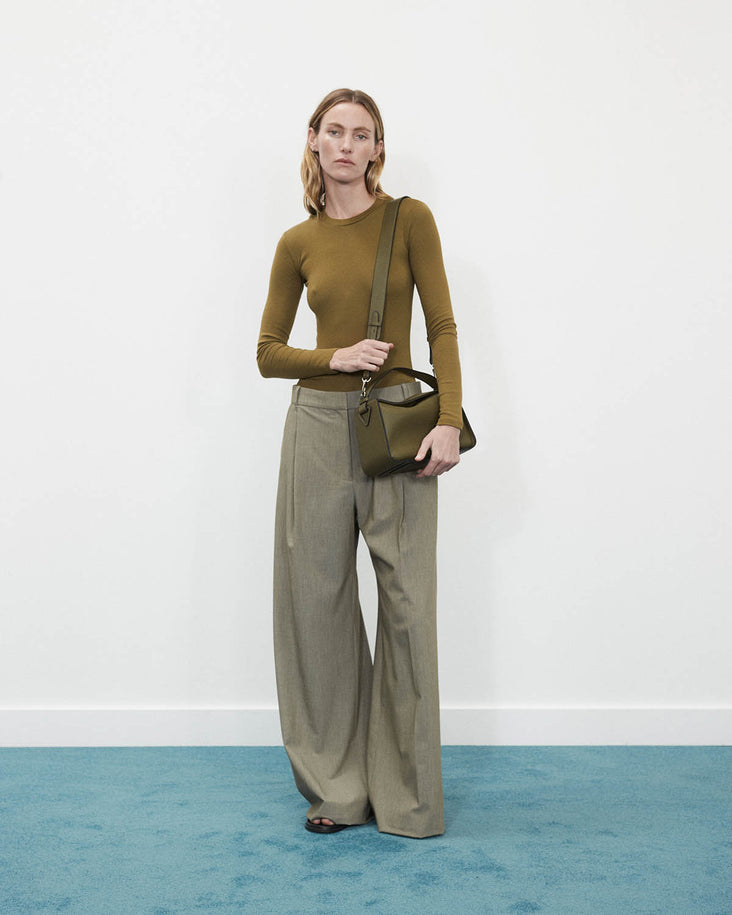 Clementine Bag: Olive Pebbled Leather