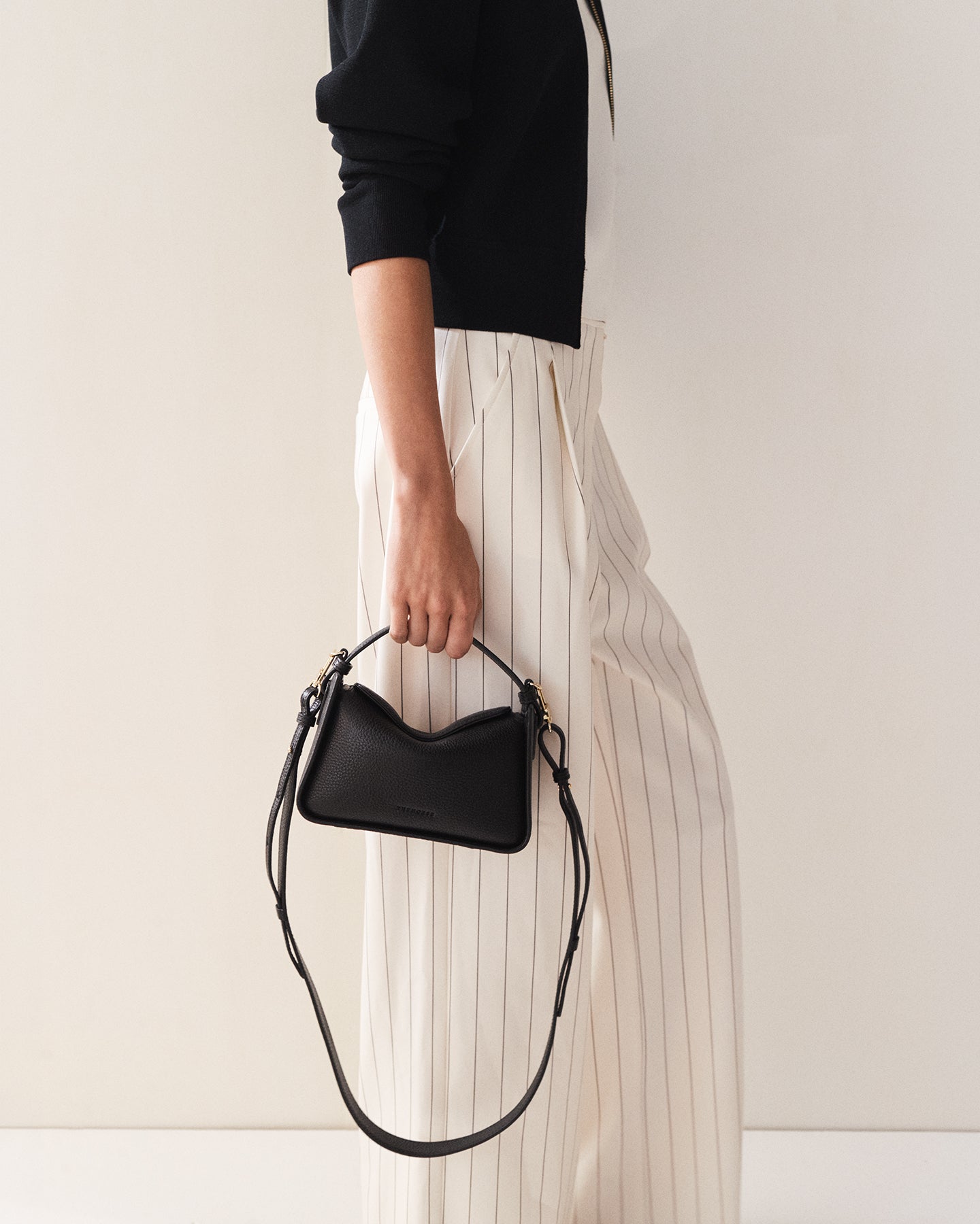 Mini Clementine Bag: Black with Gold