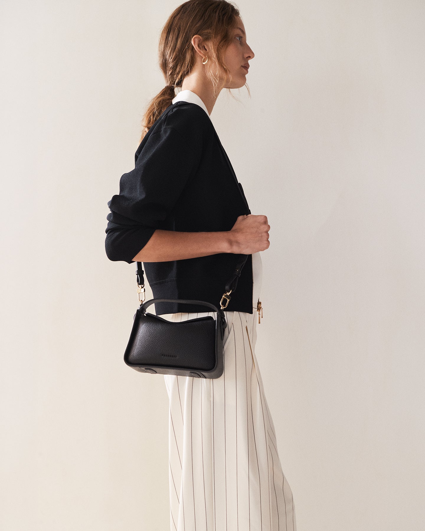 Mini Clementine Bag: Black with Gold