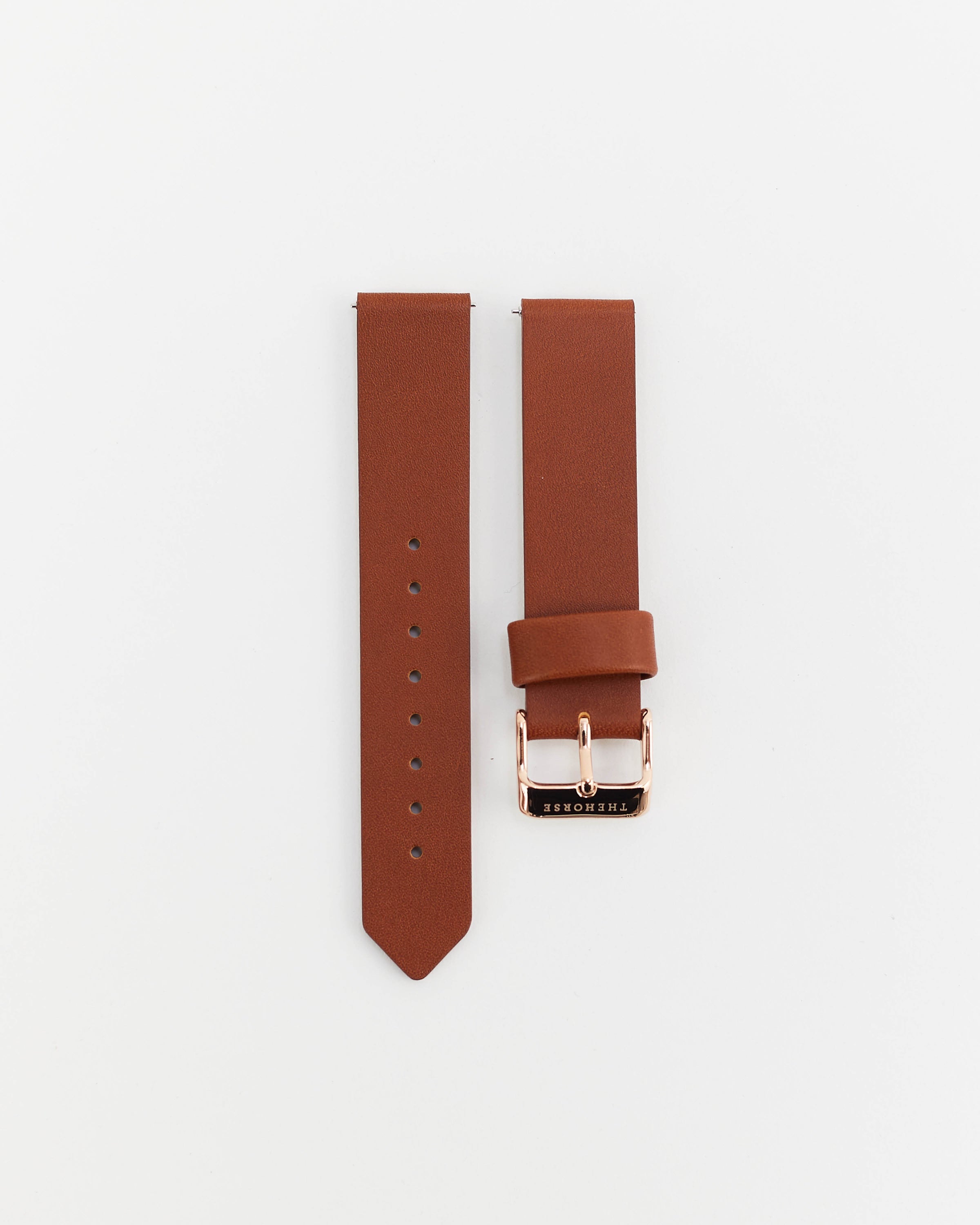 The 18mm Mini Original Strap: Tan Leather / Rose Gold