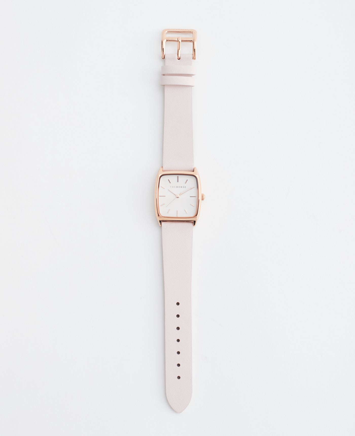 The 18mm Dress Watch Strap: Pink Leather / Rose Gold Strap