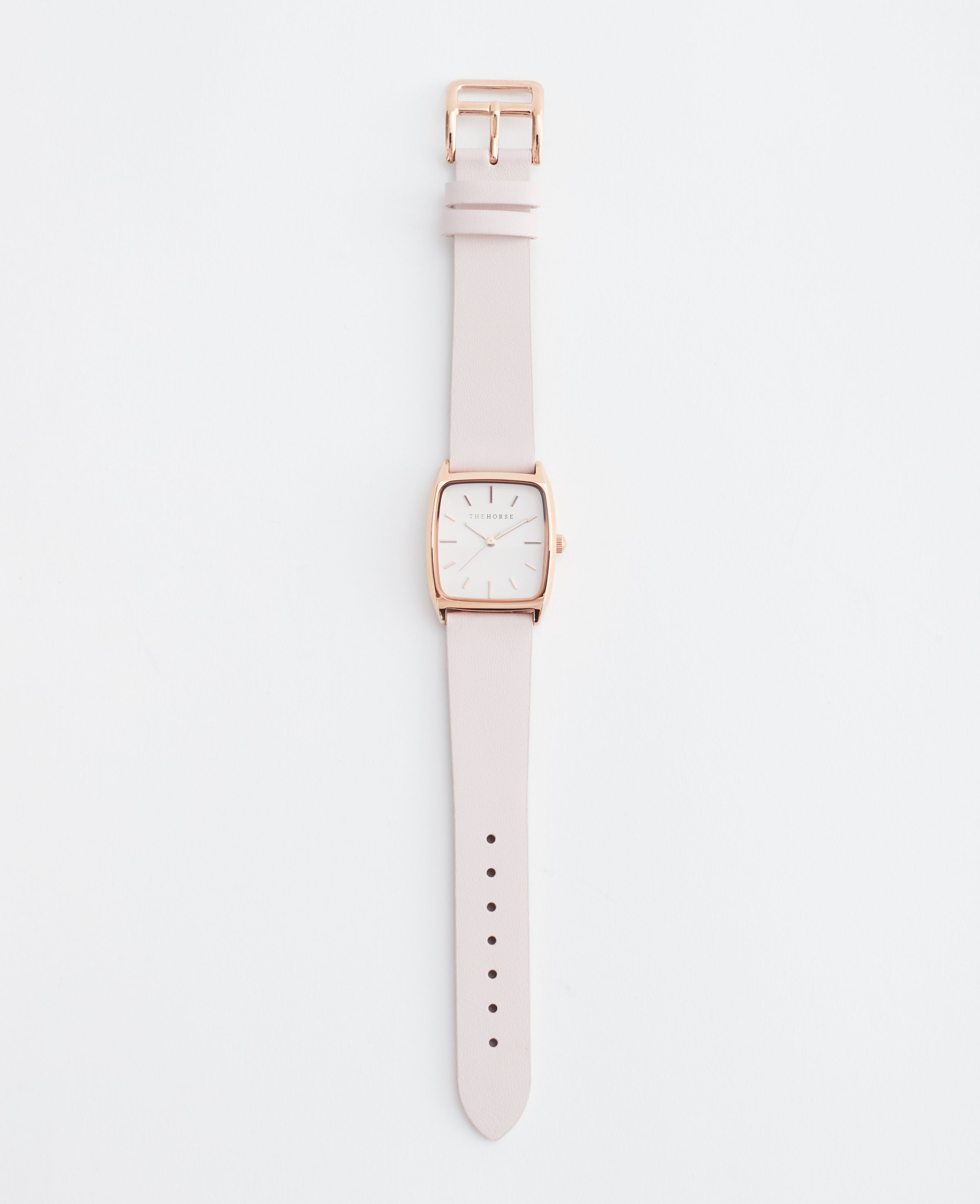 The 18mm Dress Watch Strap: Pink Leather / Rose Gold Strap