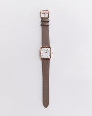 The Dress Watch: Rose Gold / White Dial / Dark Grey Leather