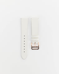 The 18mm Dress Watch Strap: Milk Leather / Rose Gold Strap
