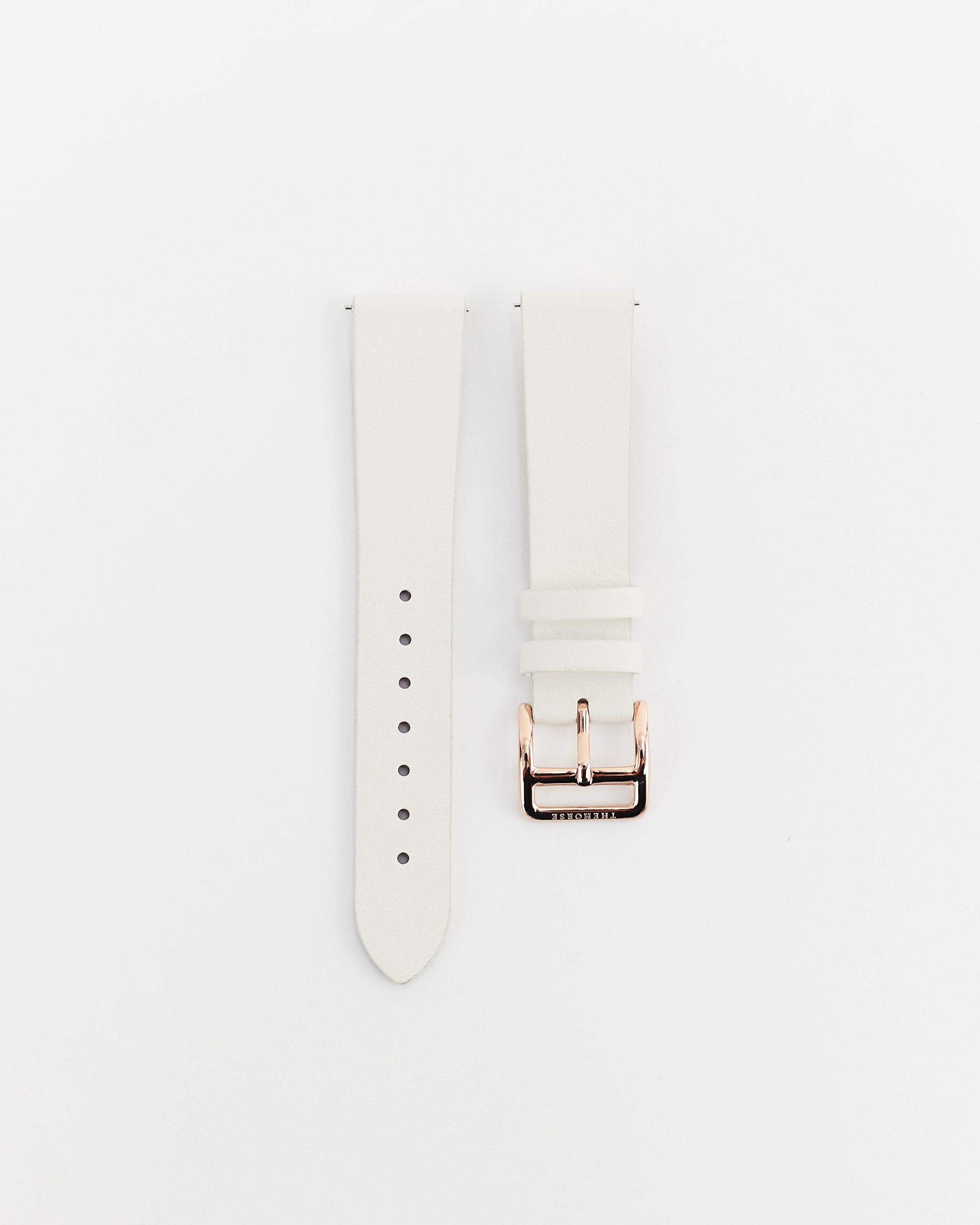 The 18mm Dress Watch Strap: Milk Leather / Rose Gold Strap