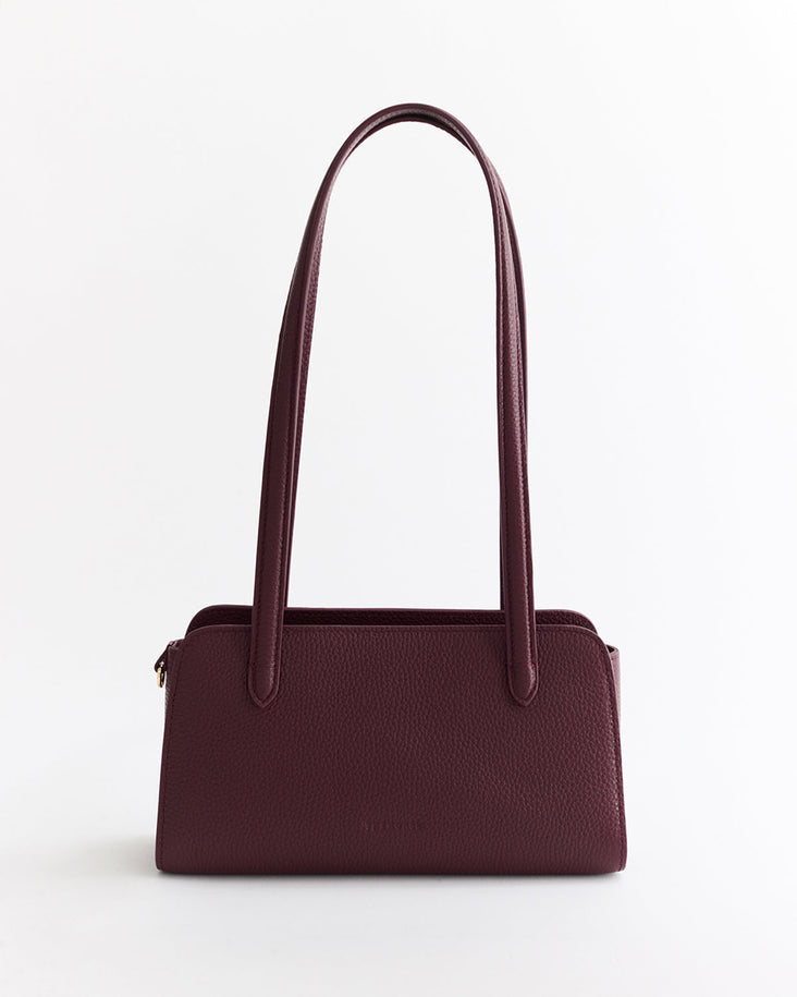 Rene Shoulder Bag: Plum with Gold