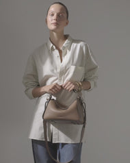 Clementine Bag: Taupe Pebbled Leather