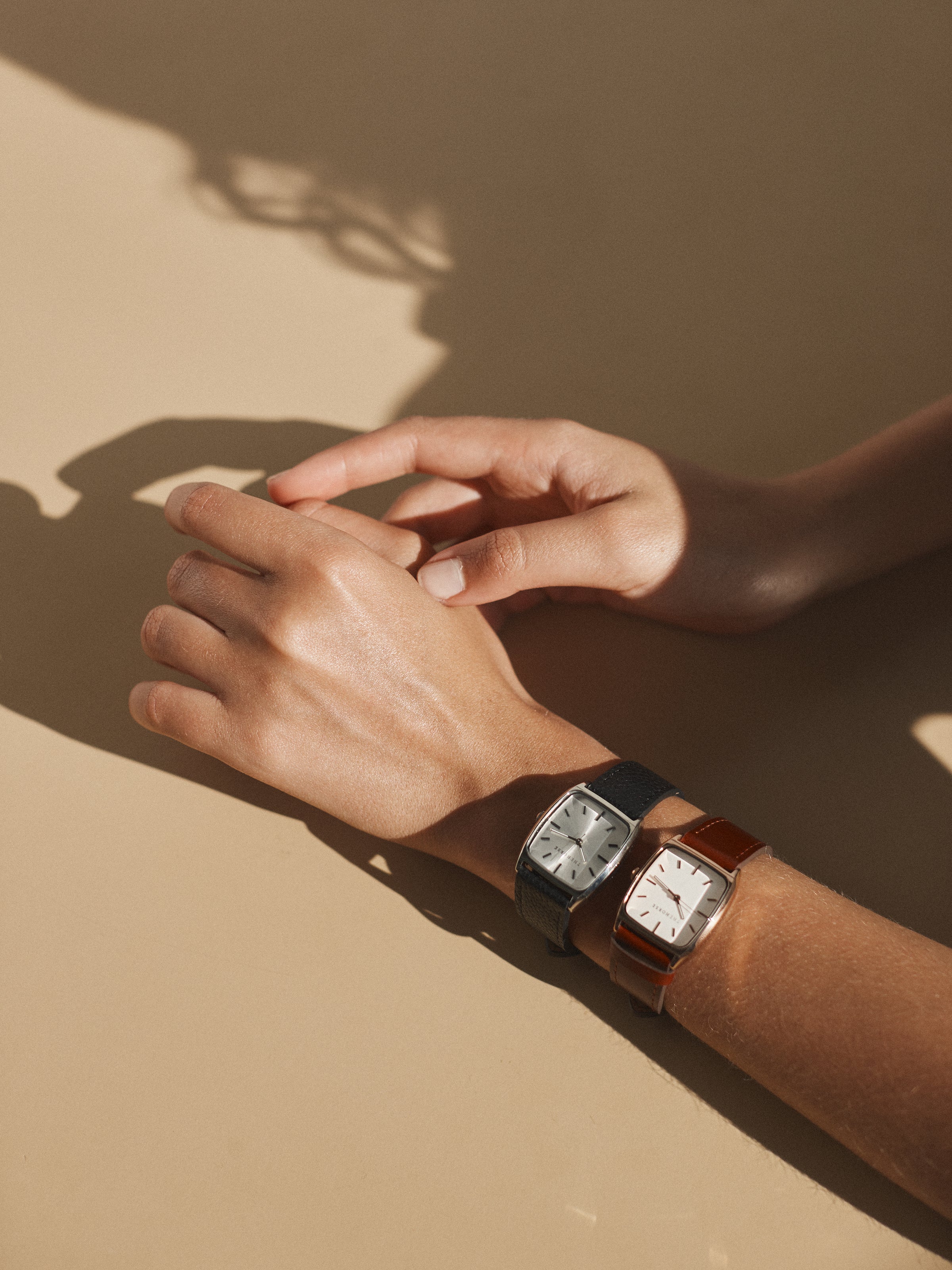 The Dress Watch: Polished Silver / Sunray Dial / Black Leather