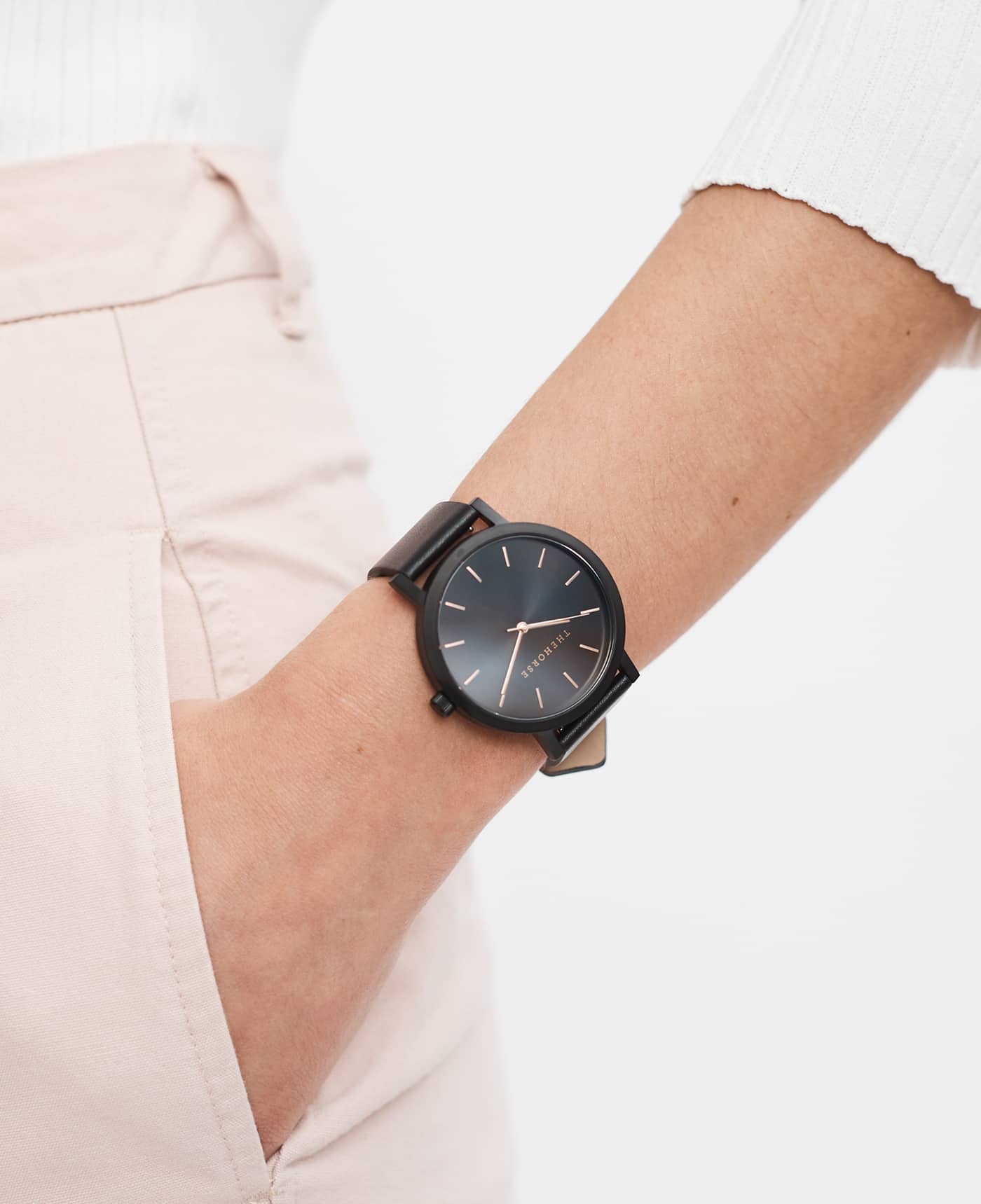 The Original: Matte Black / Black Dial with Rose Gold Indexing
