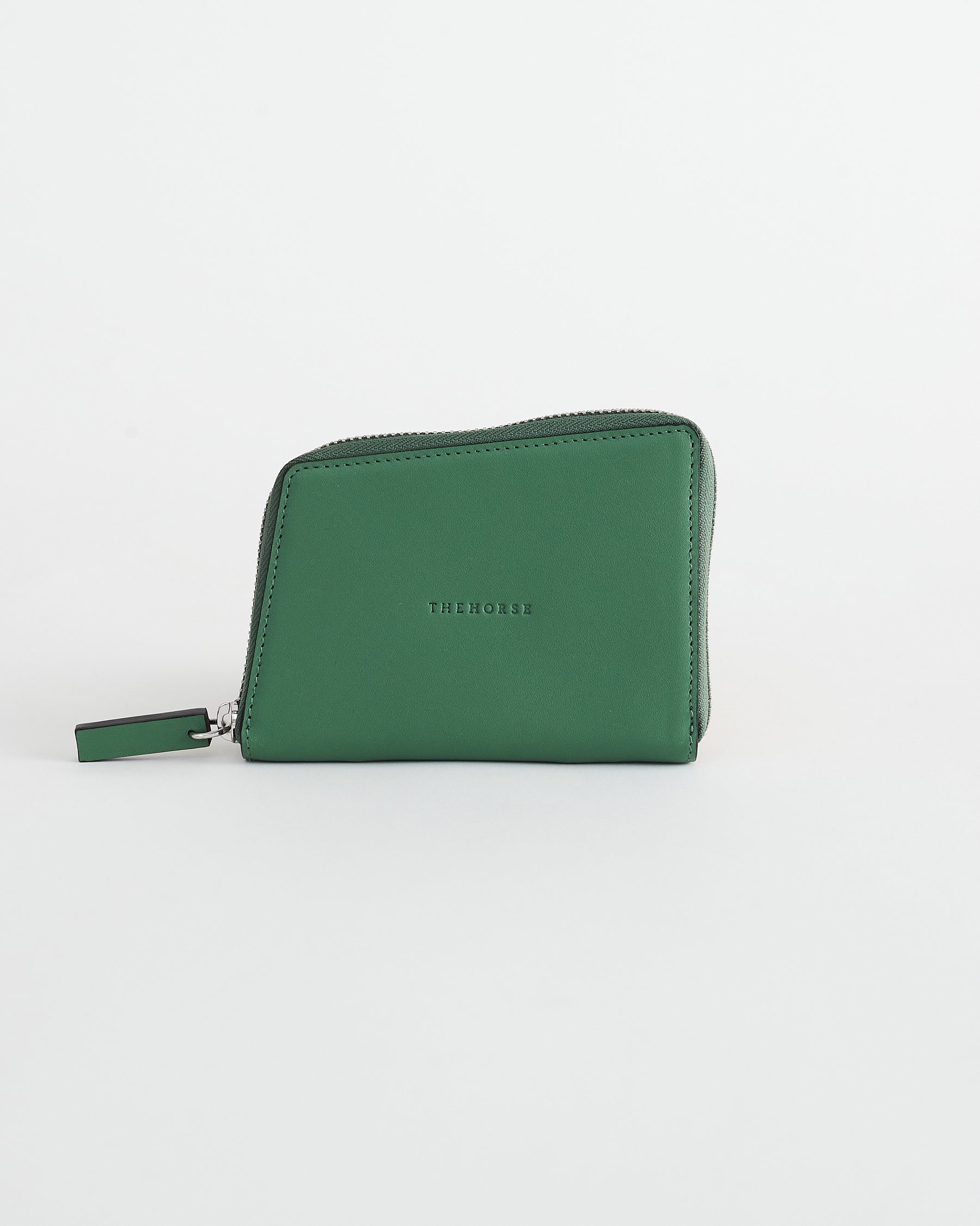 The Bo Women's Compact Leather Zip Wallet in Forest Green by The Horse®