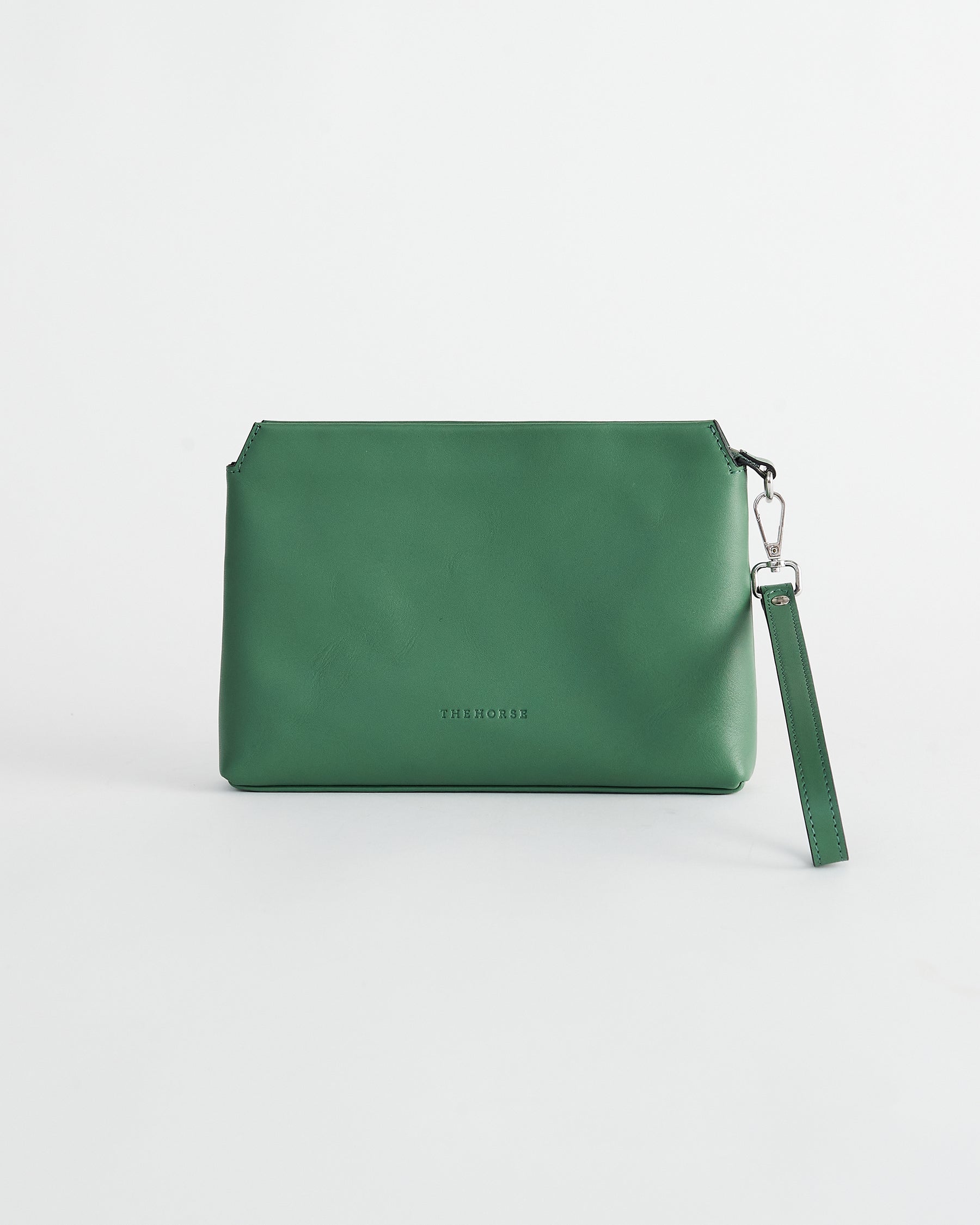 The Lola Smooth Leather Clutch in Forest Green by The Horse®