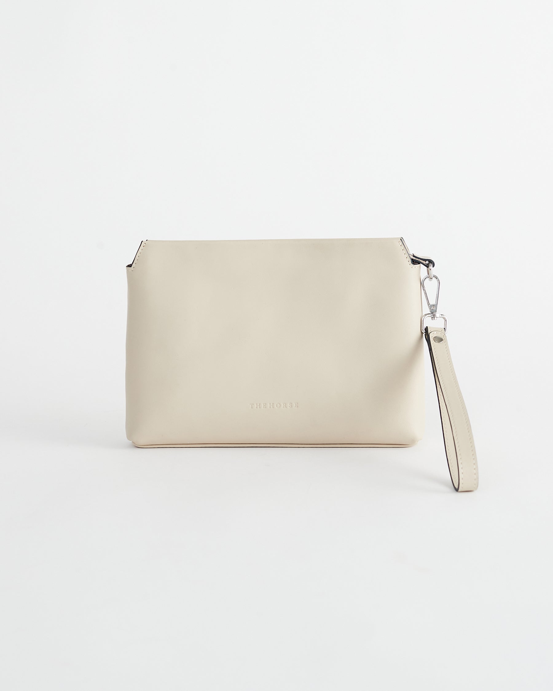 The Lola Smooth Leather Clutch in Oat by The Horse®