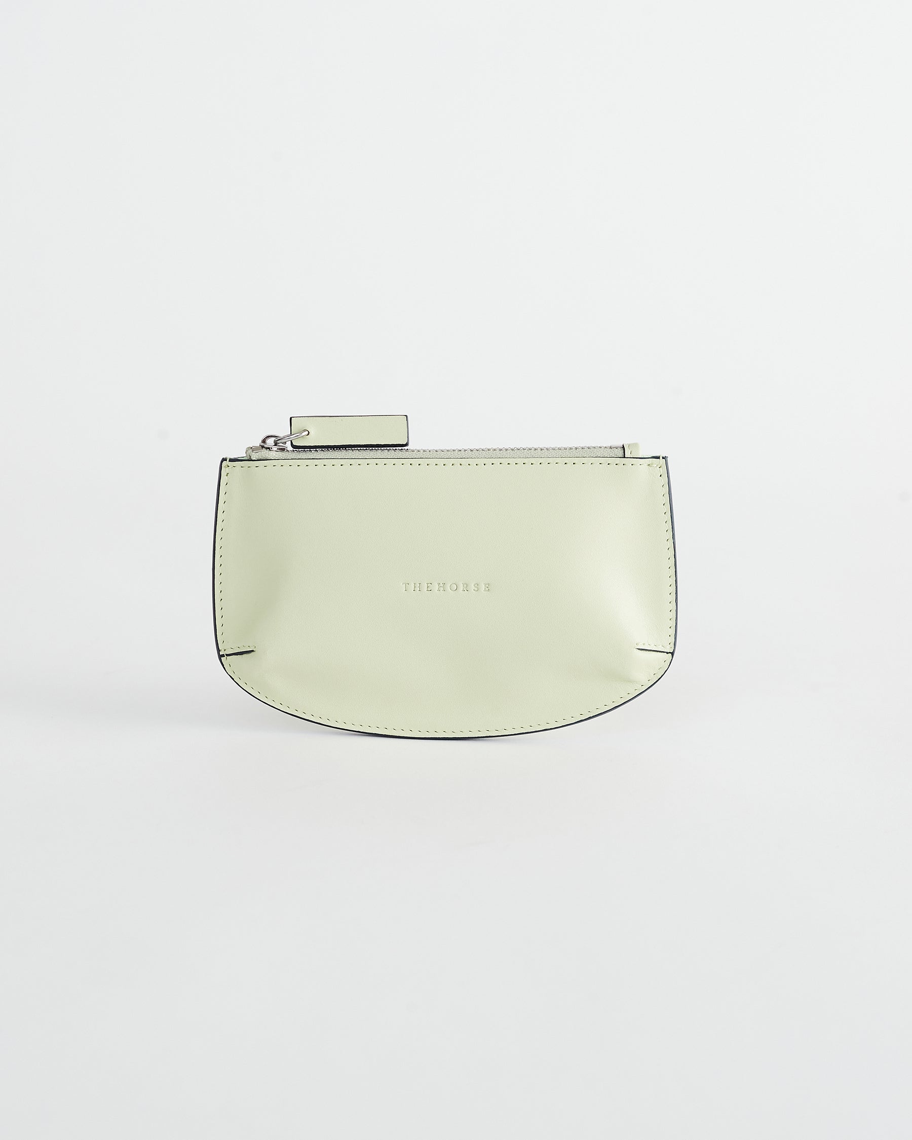The Drew Women's Leather Zip Cardholder in Pale Pistachio by The Horse®