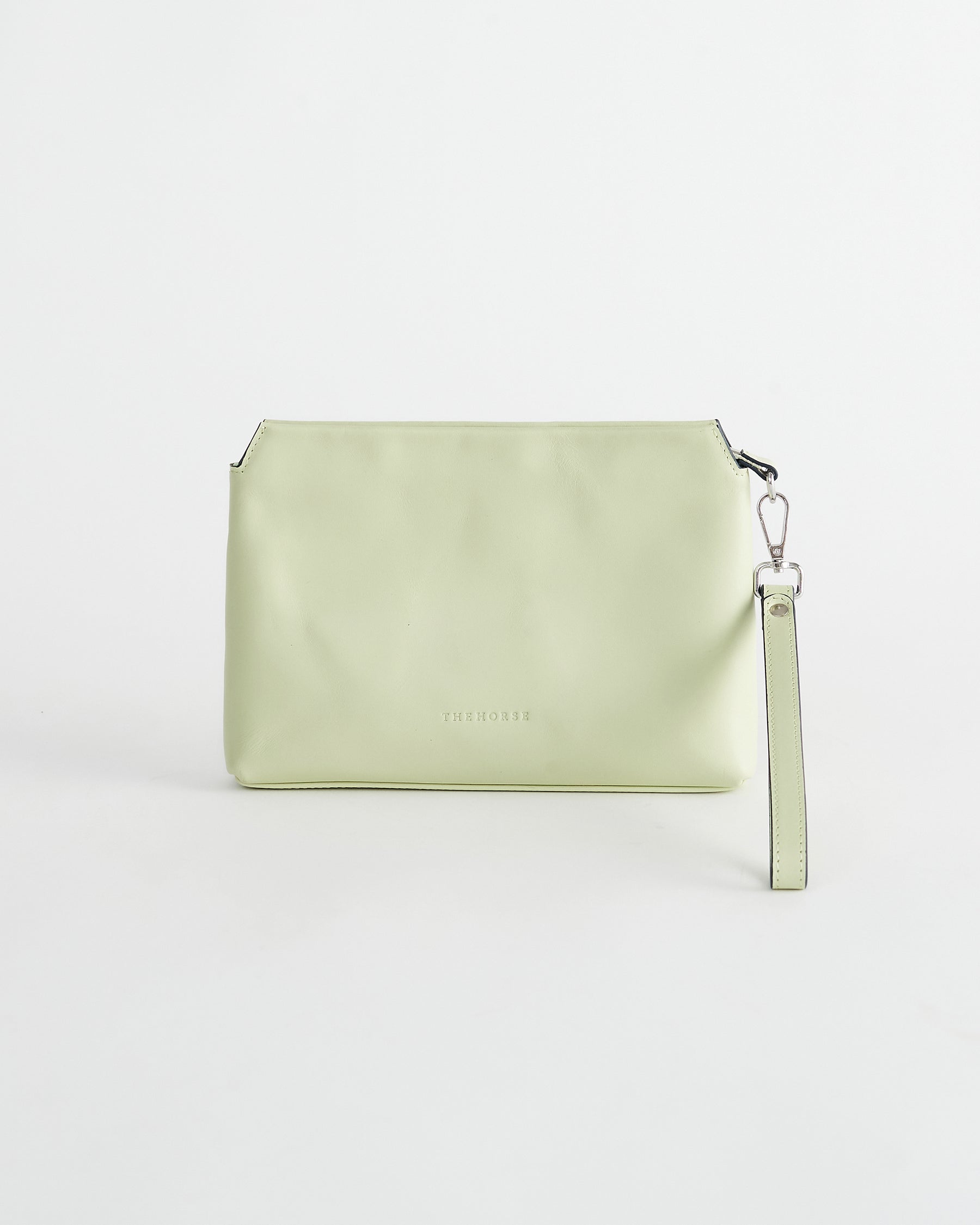 The Lola Smooth Leather Clutch in Pistachio by The Horse®