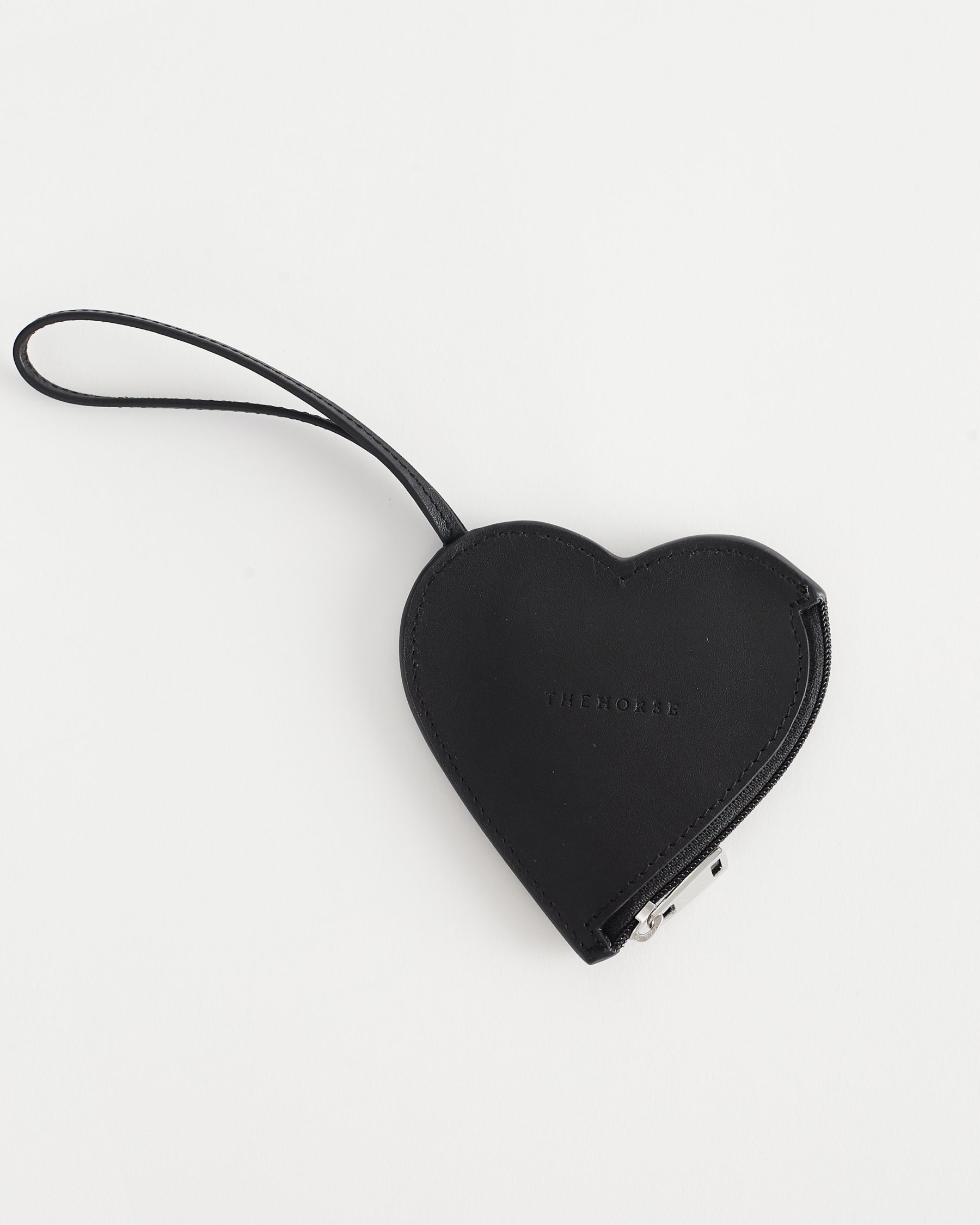 Heart Shaped Leather Coin Pouch in Black | The Horse