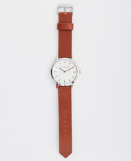 The 20mm Original: Tan Leather / Silver Strap