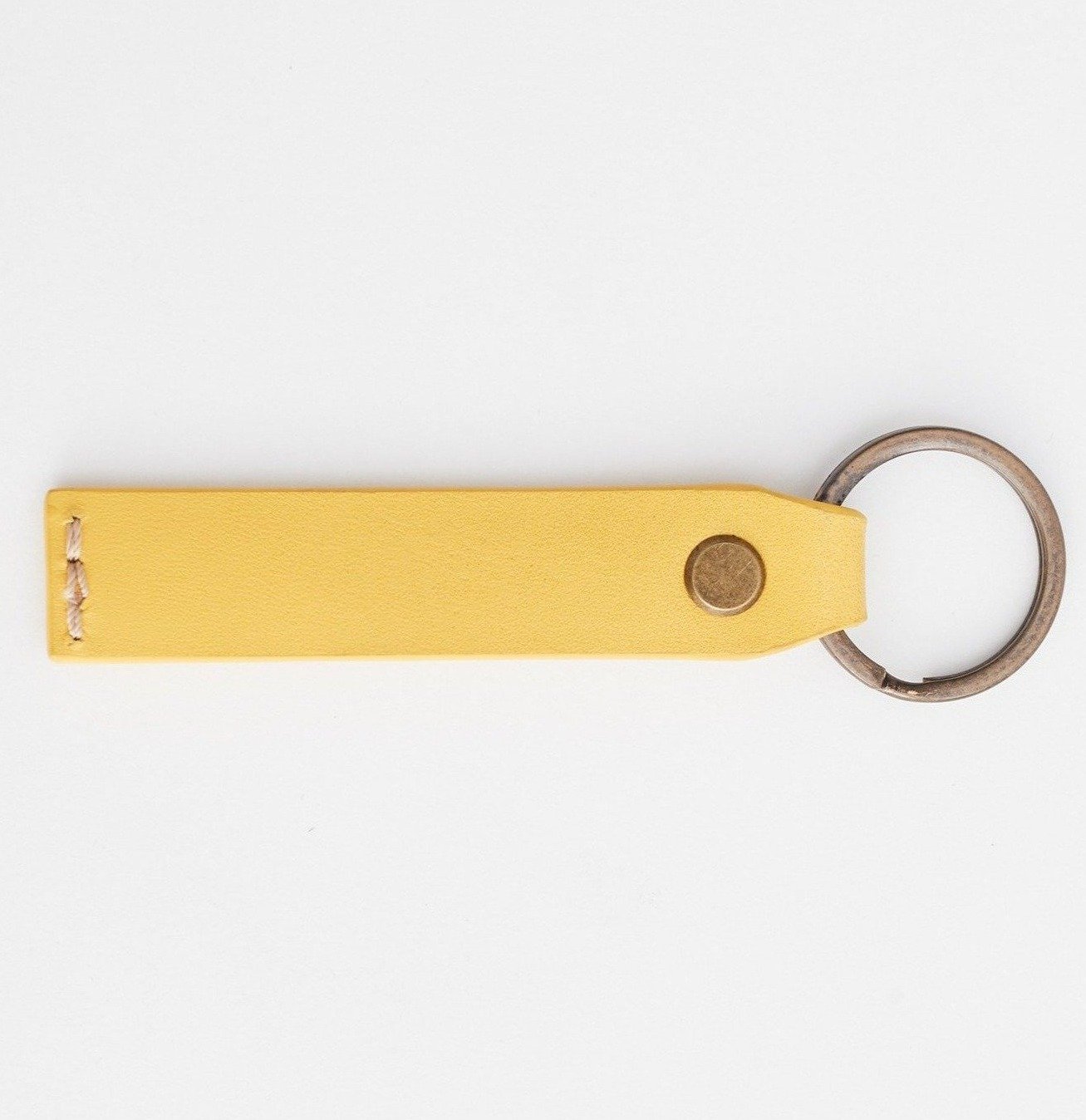 Slimline Leather Key Ring: Yellow
