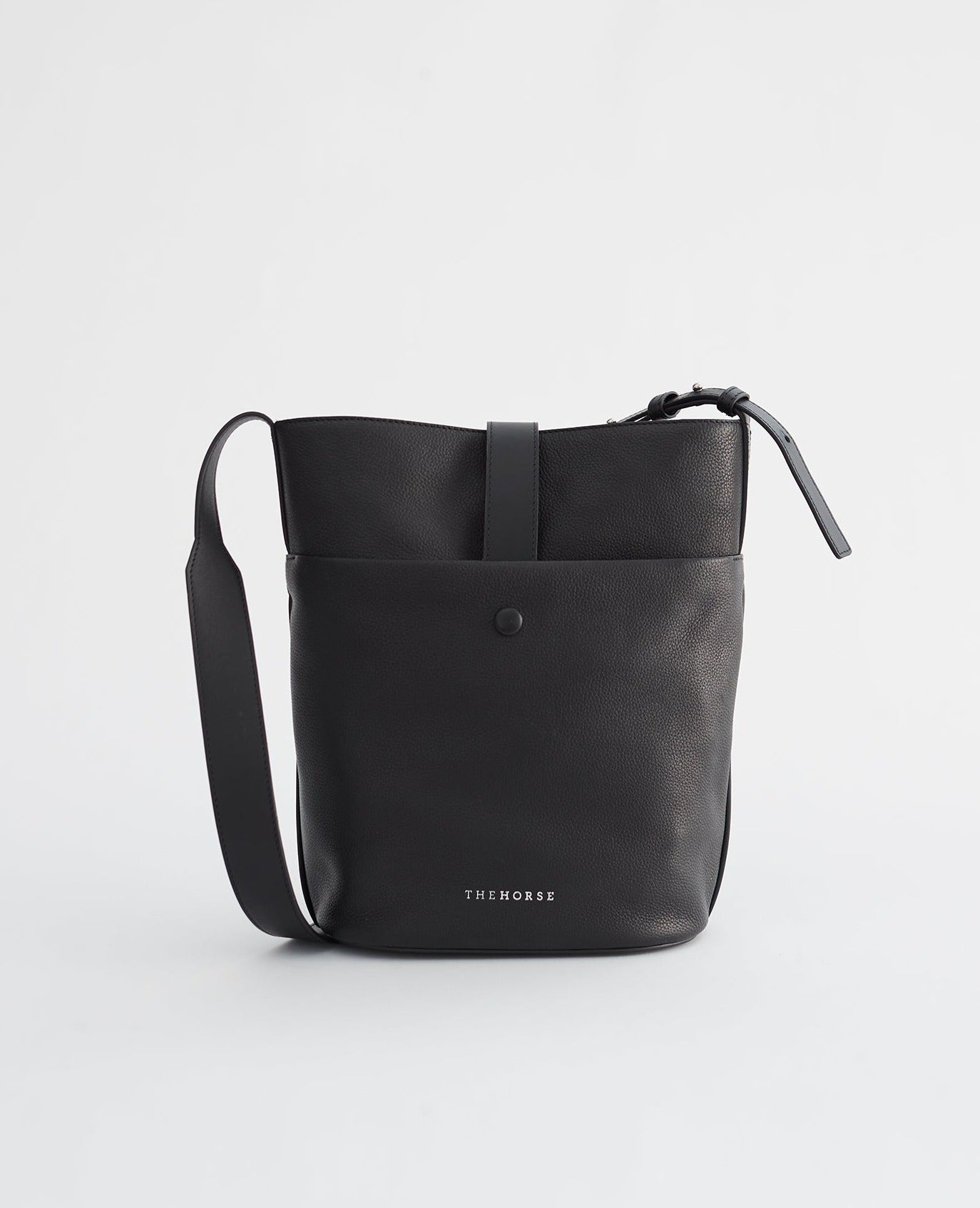 The Large Luella Bucket Bag in Black Leather by The Horse®