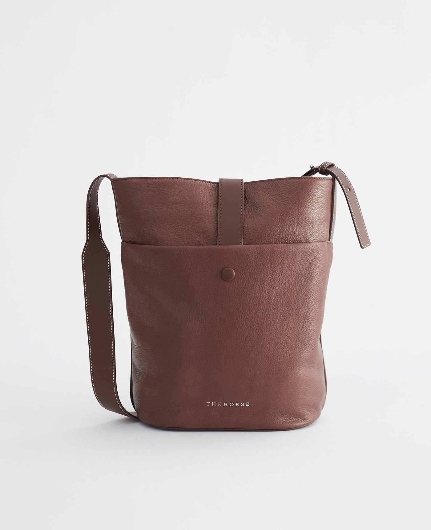 The Large Luella Bucket Bag in Coffee Leather by The Horse®