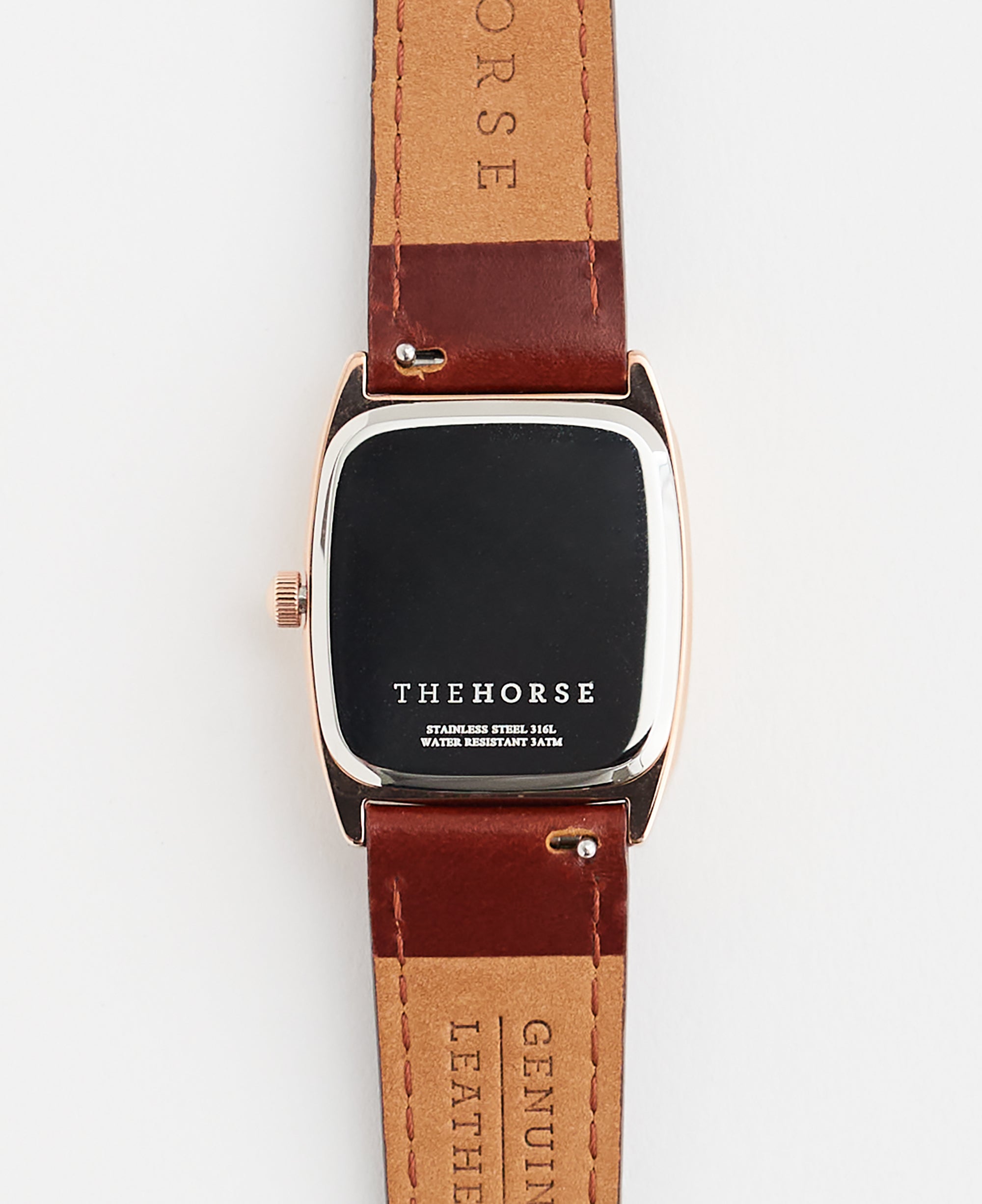 The Dress Watch: Polished Rose Gold / White Dial / Walnut Leather