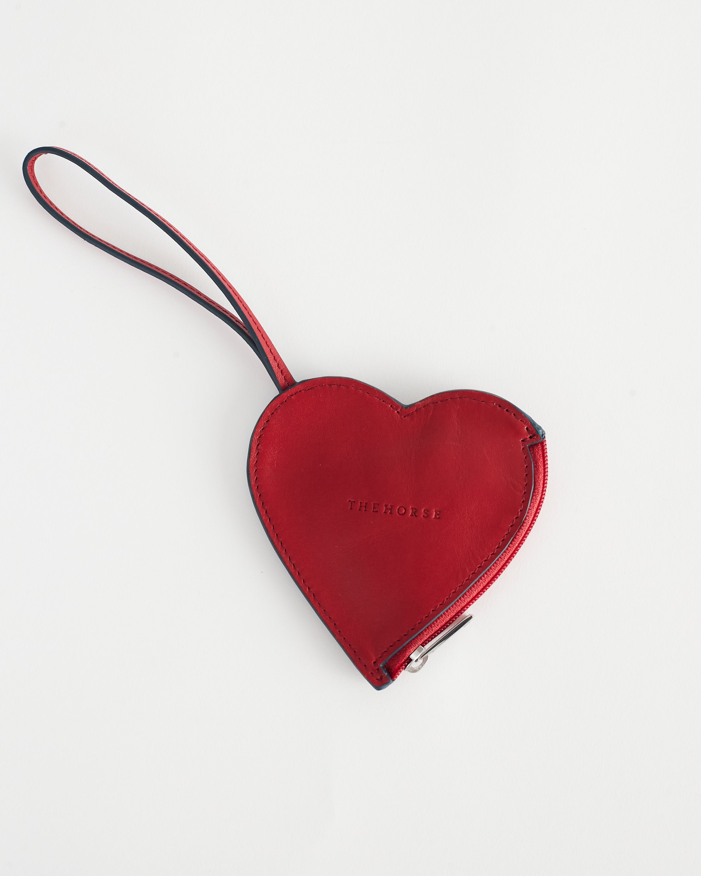 Heart Shaped Leather Coin Pouch in Red by The Horse®